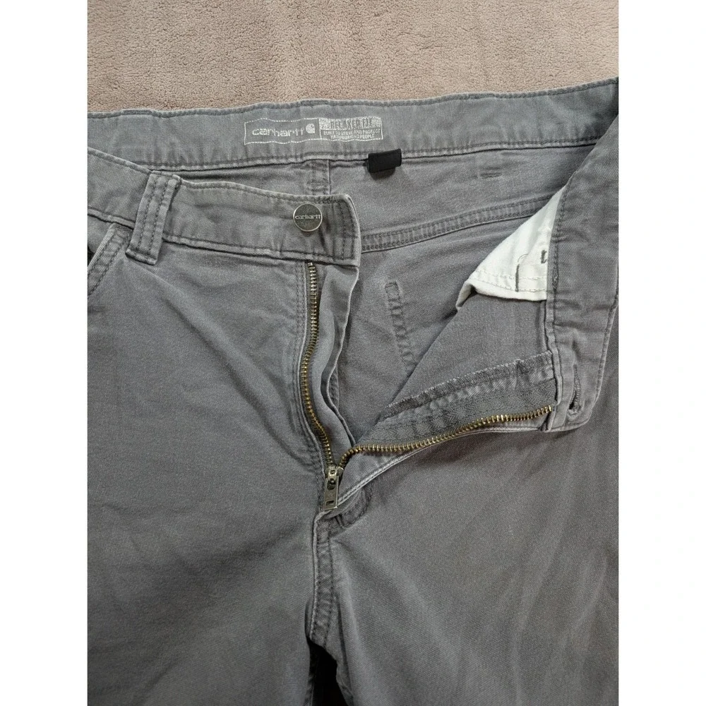 Carhartt Work Pants Mens 34x32 Gray Rugged Flex Relaxed Fit Canvas BN2517-M